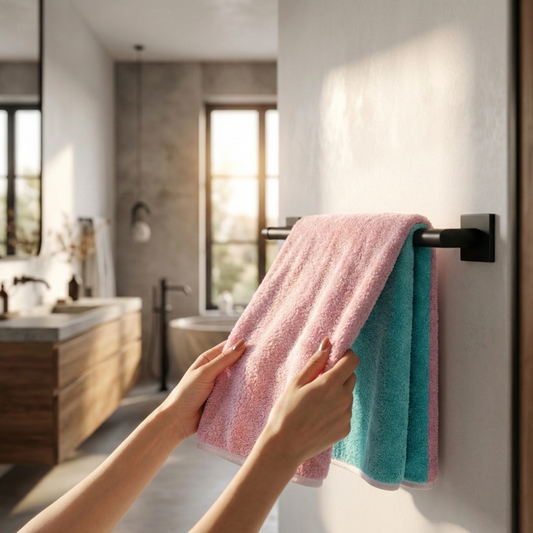 Blush Aqua Reversible Cotton Hand Towels – Standard Size (Set of 4)