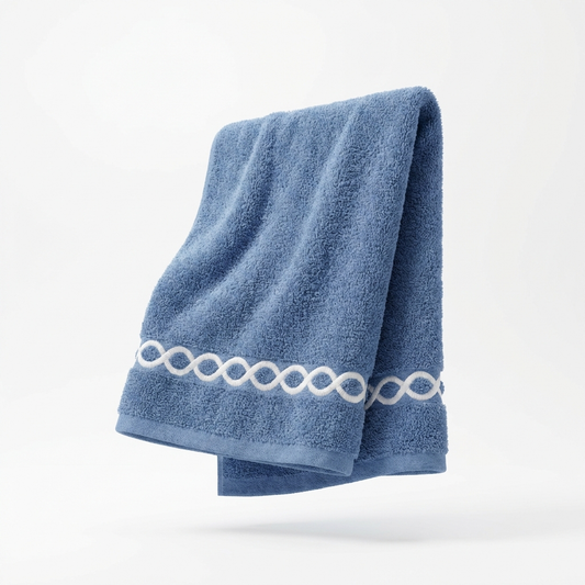 Azure Loop Hand Towels – Set of 4 | Premium Cotton