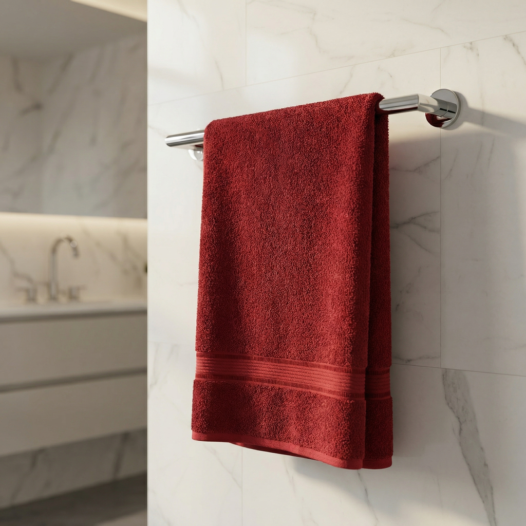 VIMORÈ Ruby Luxe Cotton Bath Towel – Deep Red