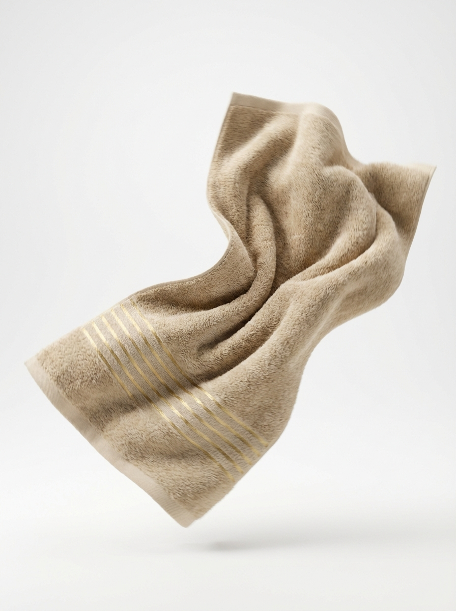 Sandstone Gold Stripe Cotton Hand Towels – Standard Size (Set of 4)