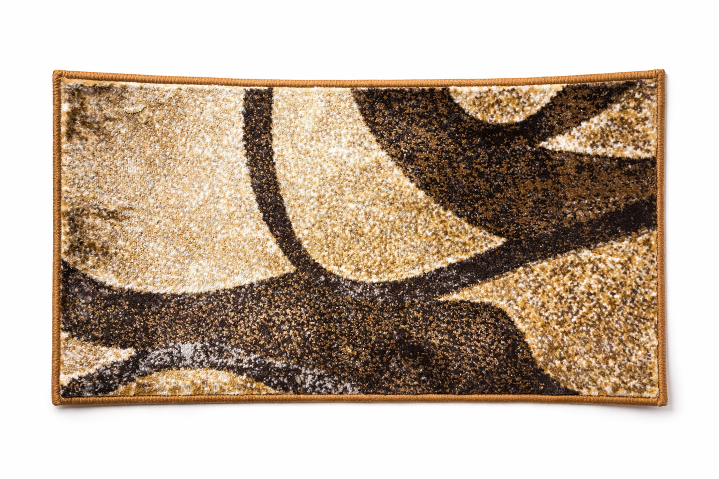 VIMORÈ Mocha Swirl Textured Floor Mat – Brown & Beige Abstract Design