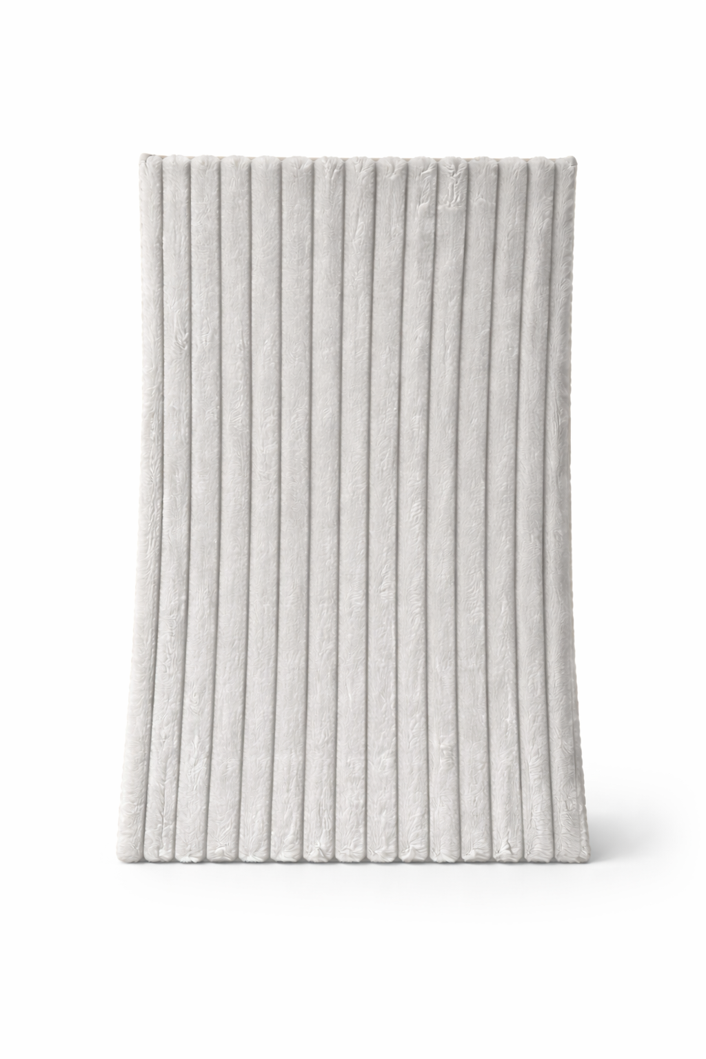 VIMORÈ Luxe Ribbed Faux Fur Bath Mat – Pearl Frost