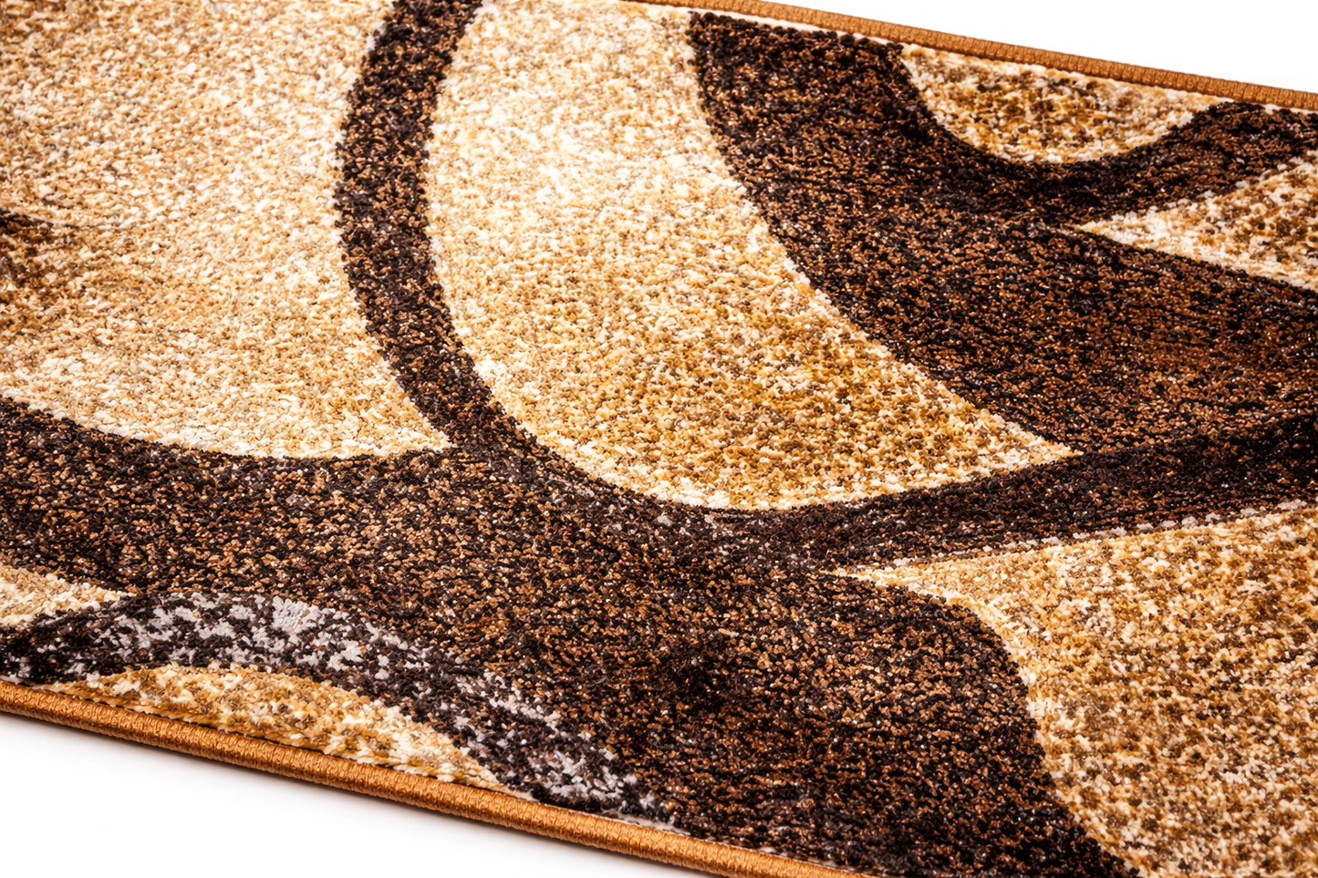 VIMORÈ Mocha Swirl Textured Floor Mat – Brown & Beige Abstract Design