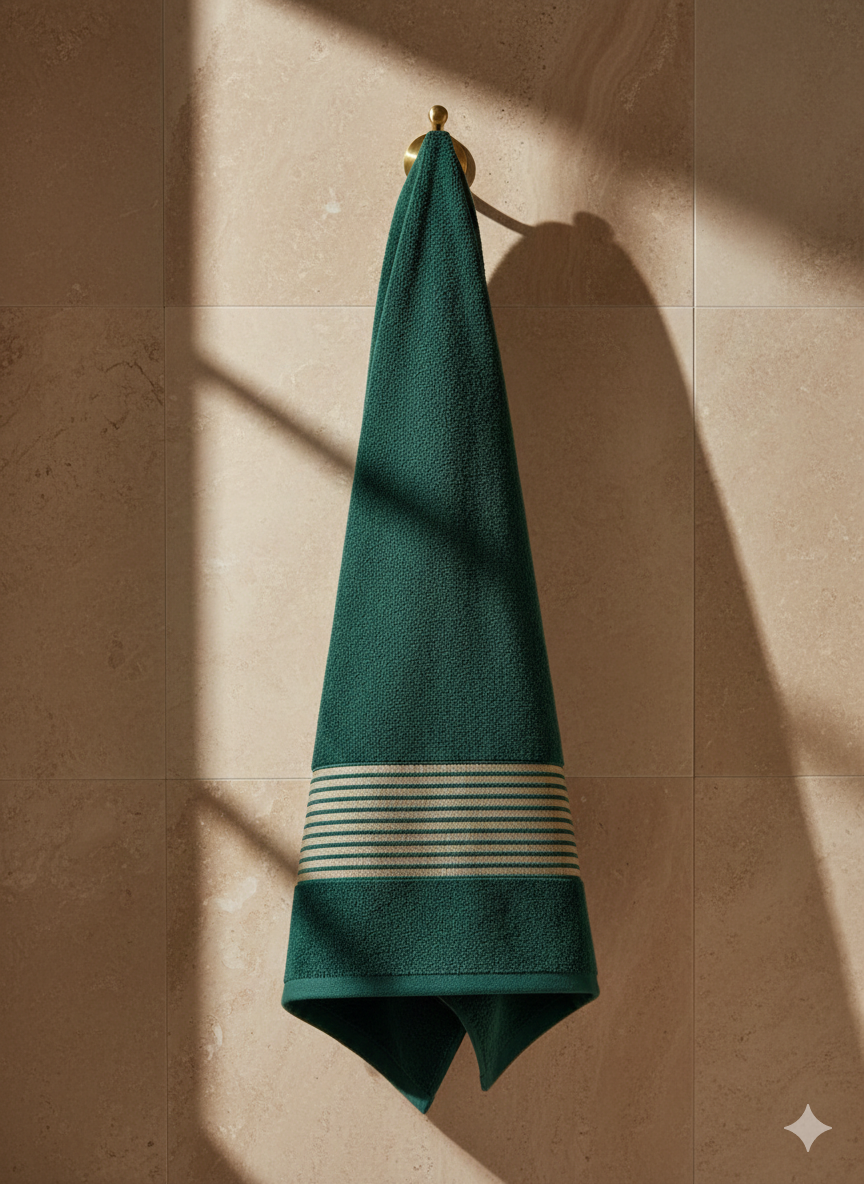 VIMORÈ Emerald Luxe Cotton Bath Towel – Forest Green