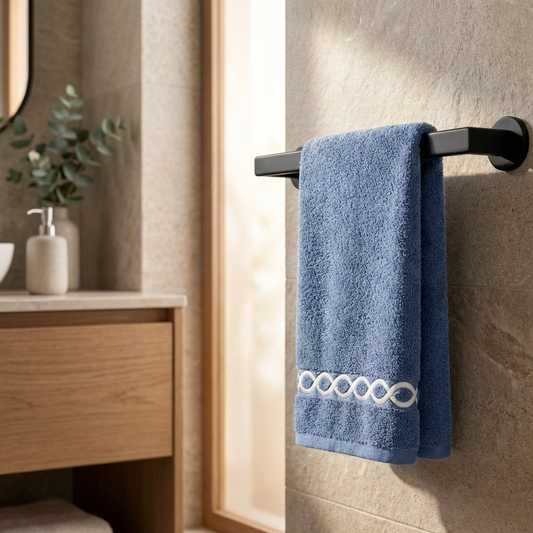 Azure Loop Hand Towels – Set of 4 | Premium Cotton