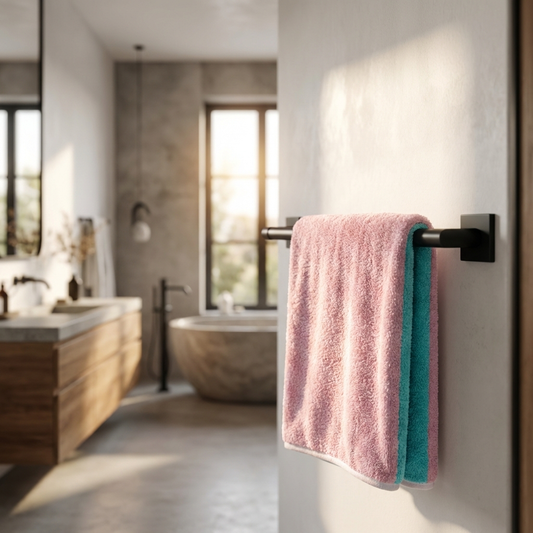 Blush Aqua Reversible Cotton Hand Towels – Standard Size (Set of 4)