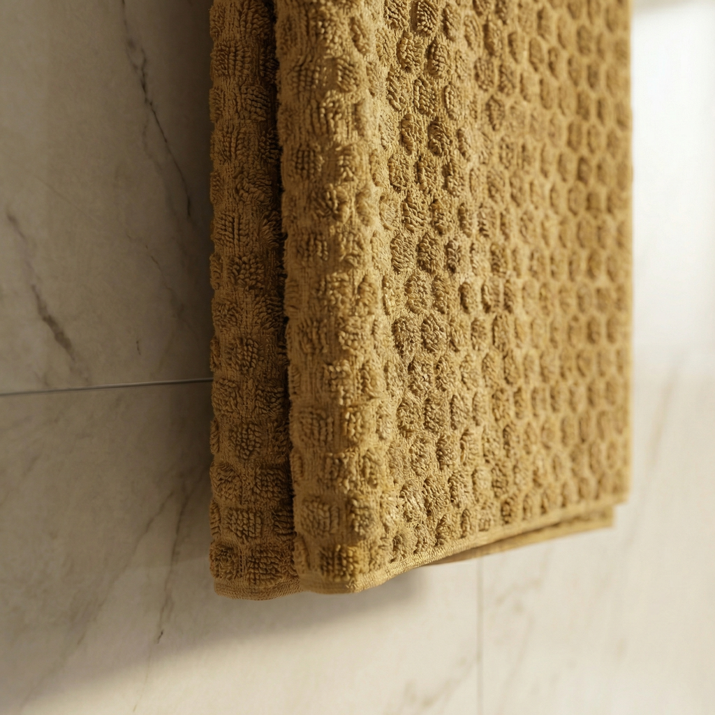 VIMORÈ Waffle Luxe Cotton Bath Towel – Warm Beige