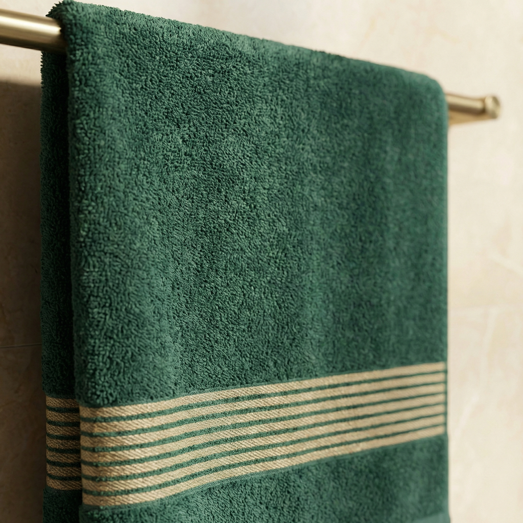 VIMORÈ Emerald Luxe Cotton Bath Towel – Forest Green