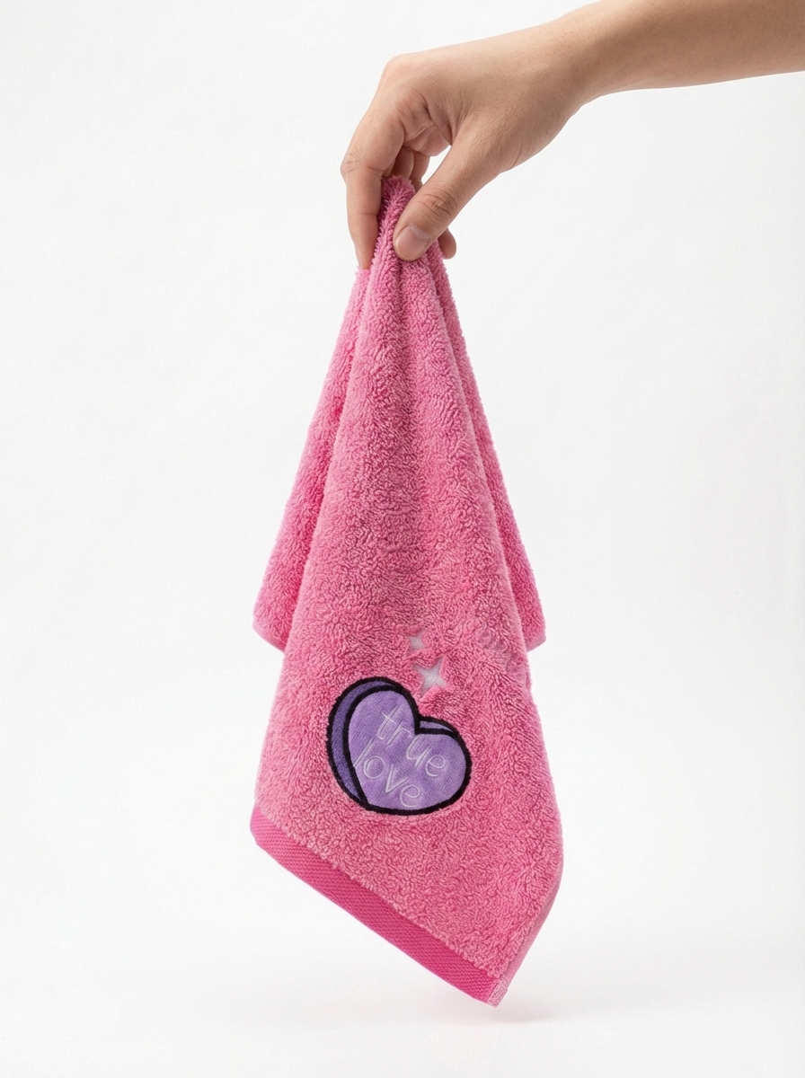 Blush Heart Cotton Hand Towels – Standard Size (Set of 4)