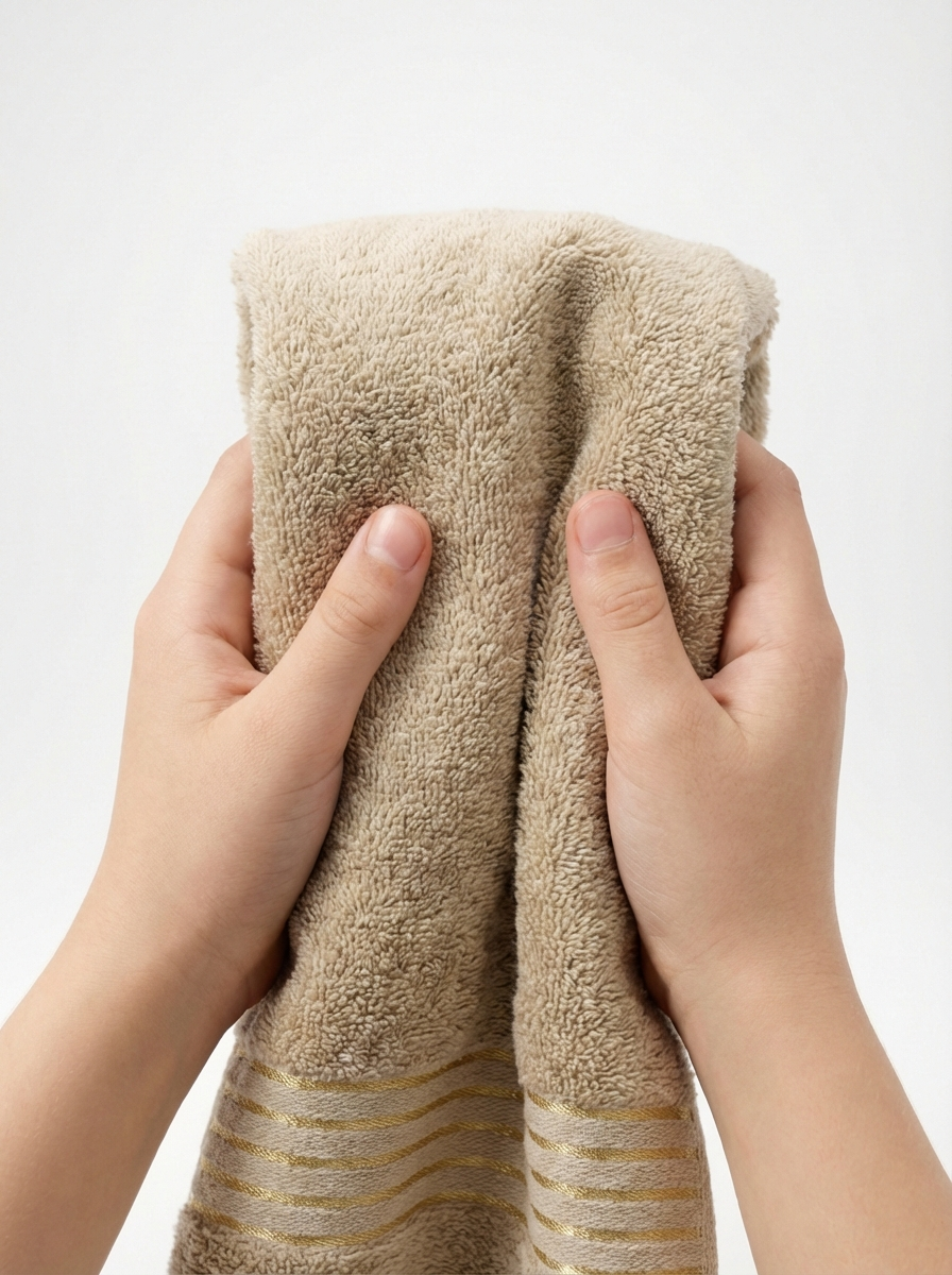 Sandstone Gold Stripe Cotton Hand Towels – Standard Size (Set of 4)