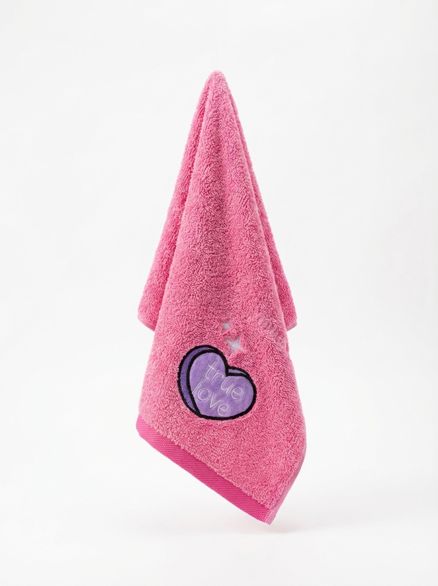 Blush Heart Cotton Hand Towels – Standard Size (Set of 4)